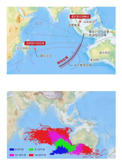 MH370残骸漂流轨迹模拟图图片来源：西澳大利亚大学海洋研究所京华时报制图何将