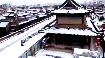 主要靠气质！航拍动态图记录雪后西安变长安
