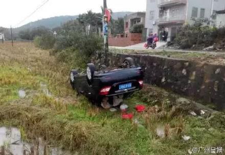 车翻入农田