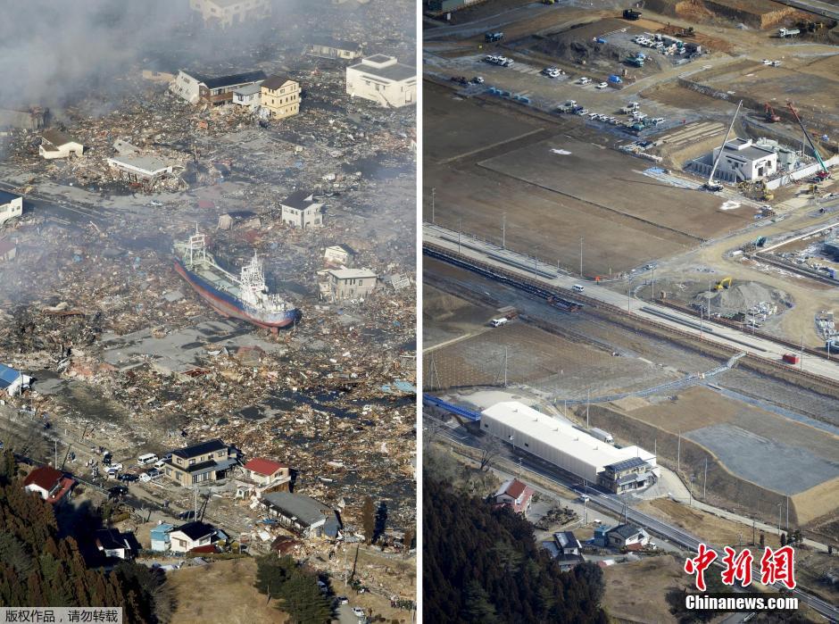 日本大地震五周年将至 日媒公布灾区今昔对比图