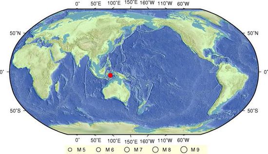 6月6日0时25分印尼班达海发生6.3级地震