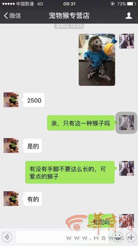 咸阳女孩购萌宠“石猴” 微信转账2500元后被拉黑