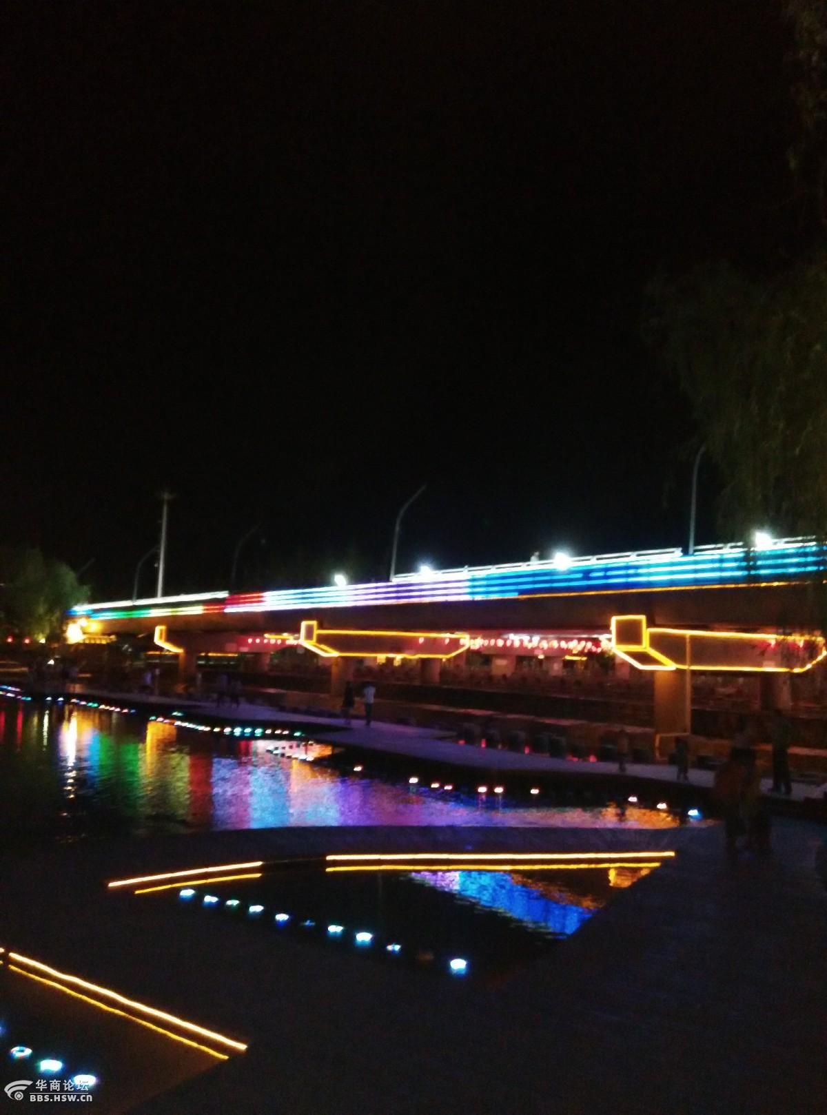 沙沙河公园的夜景