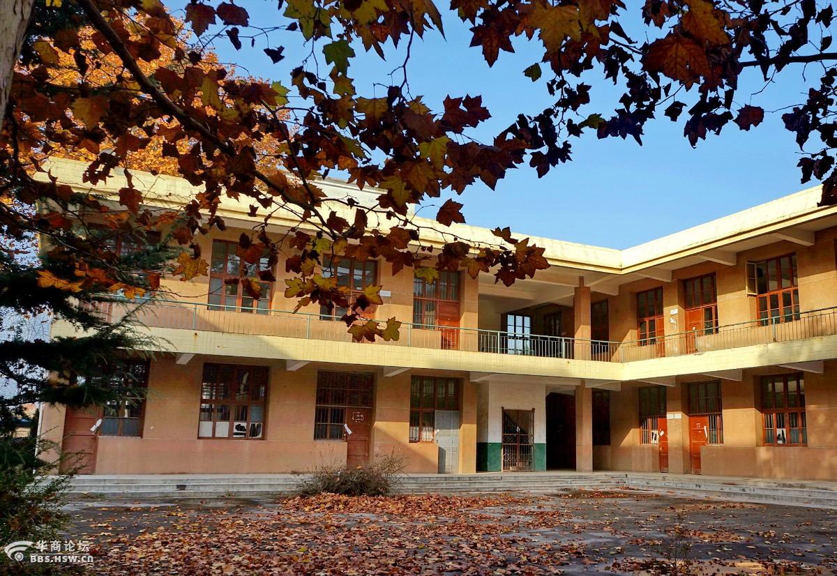 泾阳县永乐中学关闭了秋色依旧美得很