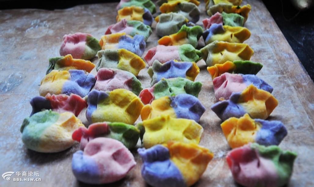 冬至晒晒我包的彩色饺子