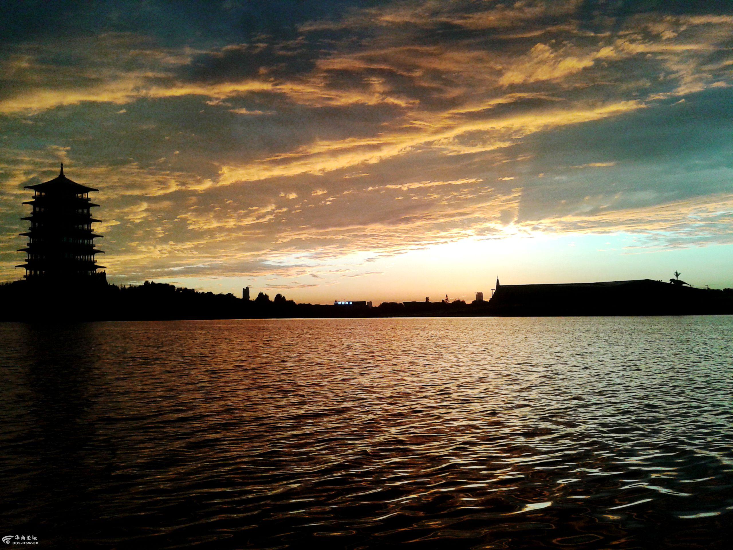 夕阳西下长安塔