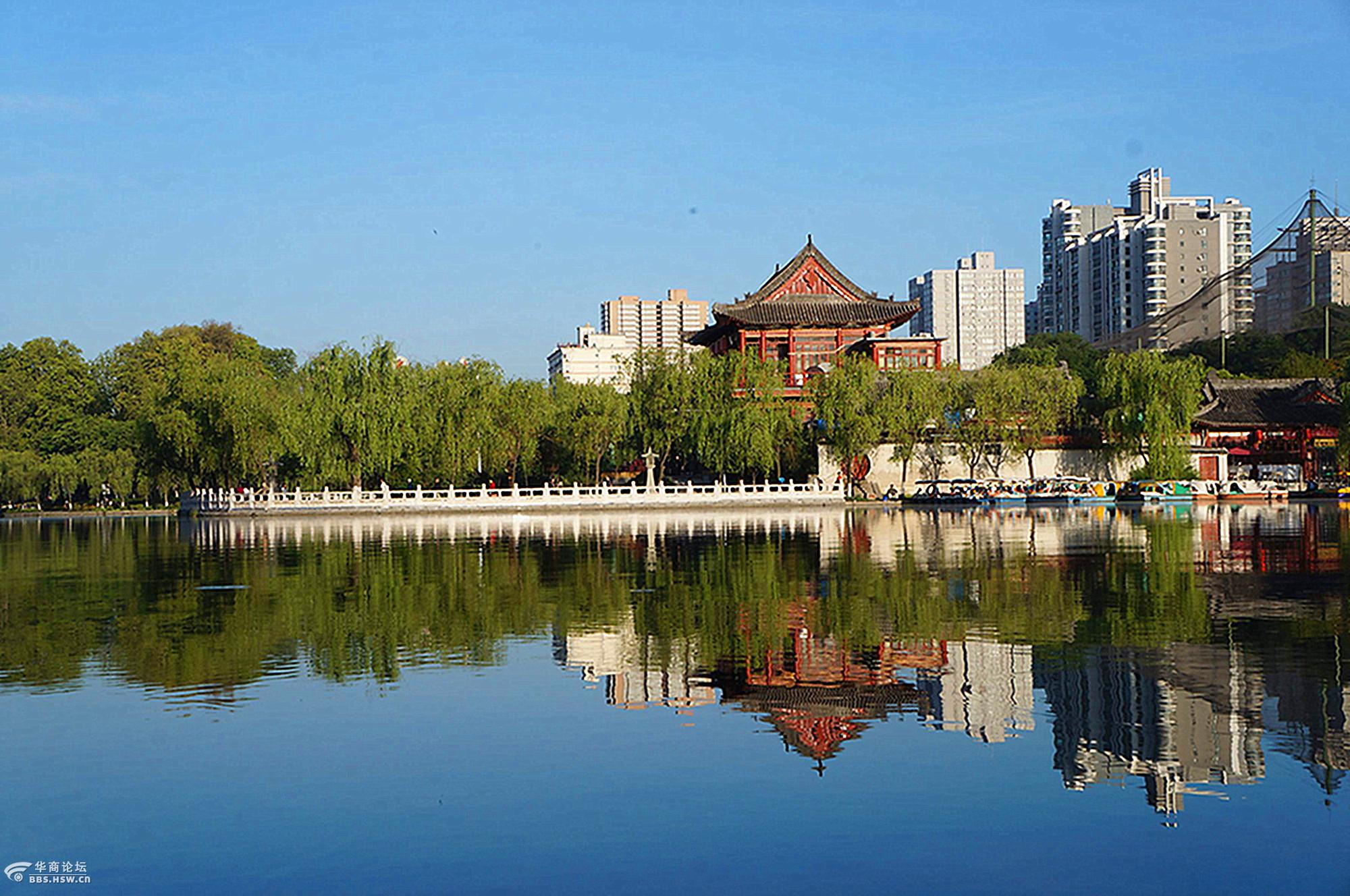 初夏清晨兴庆宫公园湖光倒影美景连连【客观视界】-西安论坛-华商论坛